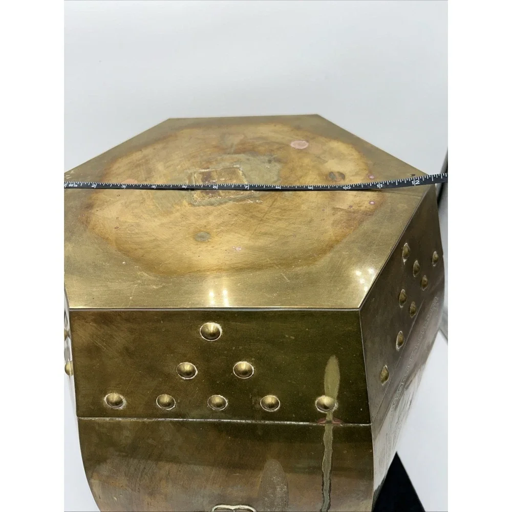 Vintage Brass Chinese Garden Stool‎ Seat, Mid-Century Hollywood Regency Look